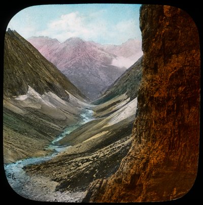 Scen i Himalaya, Indien, sent 1800-tal eller tidigt 1900-tal av Unbekannt