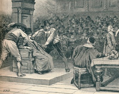 Scen i underhuset: talmannen tvingad, 1629 1905 av Unbekannt