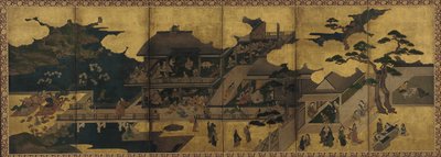 Scen för en fest på en bordell, Edo-period, sent 1600-tal. av Unbekannt