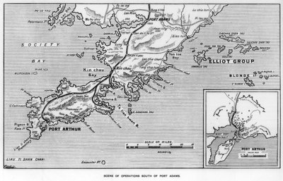 Scen för operationer söder om Port Adams, Manchuriet, rysk-japanska kriget, 1905 av Unbekannt
