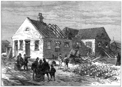Scenen för explosionen vid Cartridge Factory, Greenwich Marshes, 1872 av Unbekannt