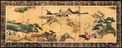 Scener från Sagan om Genji Genji monogatari, 1600-talet av Unbekannt