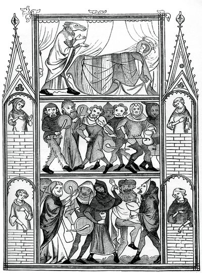 Scener ur berättelsen om Fauvel, 1400-talet, 1870 av Unbekannt