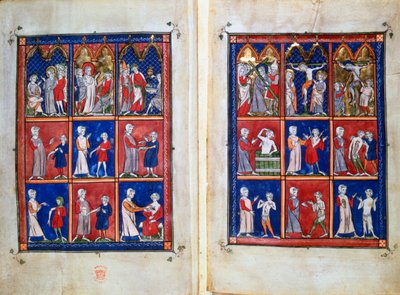 Scener ur Kristi liv och läkare med patienter, c1300 av Unbekannt