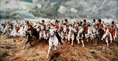 Skottland för evigt, anfallet mot de skotska gråa vid Waterloo, 18 juni 1815 av Unbekannt