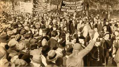 Skotska marscher, medeltestprotester, Hyde Park, London, 1932, 1933. av Unbekannt