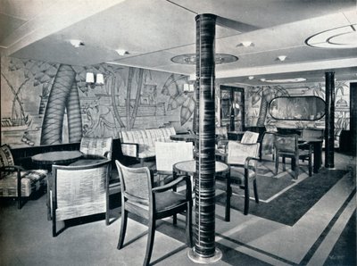 Andra klass rökrum ombord på Victoria, 1931 av Unbekannt