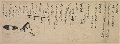 Avsnitt från Tale of Genji Handscroll, 1400-talet. av Unbekannt