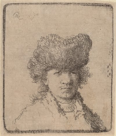 Självporträtt i en pälsmössa, 1630. av Unbekannt