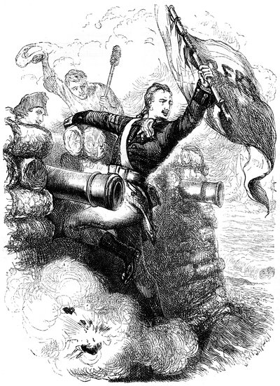 Sergeant Jasper återställer flaggan, 1776 c1880 av Unbekannt