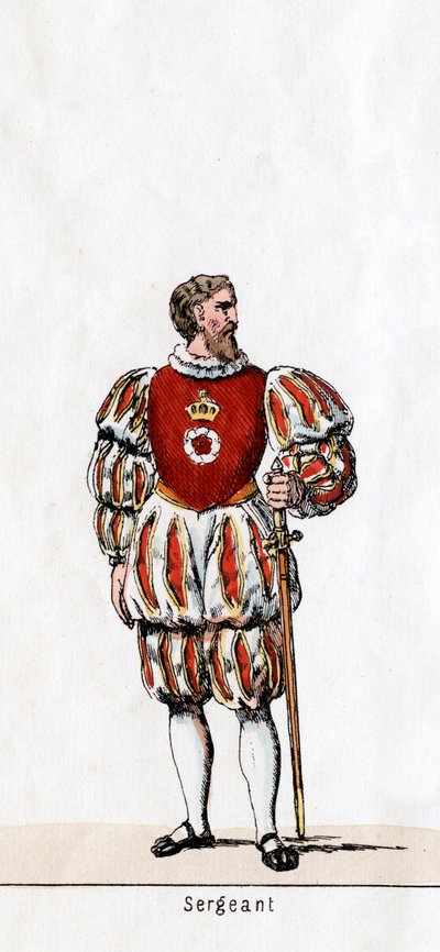 Sergeant, kostymdesign för Shakespeares pjäs, Henry VIII, 1800-talet av Unbekannt