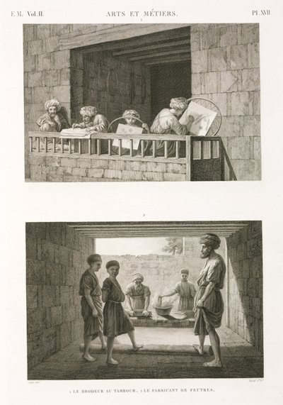 Sömnad av broderier och filttillverkning, Egypten, ca 1798 av Unbekannt