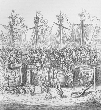 Skeppar i La Rochelle, Frankrike, 1372, c1804 1906 av Unbekannt