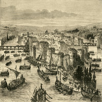 Belägring av Paris av norrmännen, 845, 1890. av Unbekannt