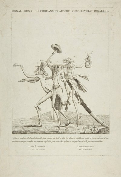 Beskrivning av Chouanerna och andra kontrarevolutionärer, ca. 1793. av Unbekannt