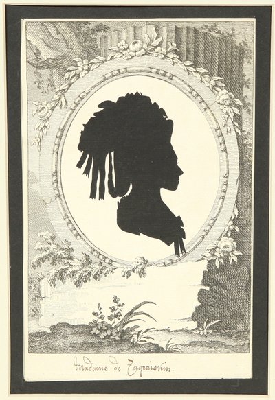 Siluettporträtt av Natalia Kirillovna Zagryazyskaya född Razumovskaya 1747-1837, 1777-1782 av Unbekannt