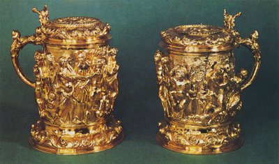 Silverförgyllda krukor, ca 1661, 1953 av Unbekannt