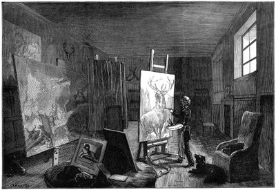 Sir Edwin Landseers 1802-1973 studio, Brighton, East Sussex, 1874 av Unbekannt