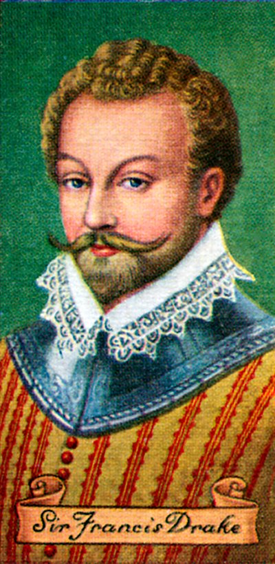Sir Francis Drake, hämtat från en serie cigarettkort, 1935 av Unbekannt