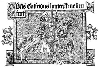 Sir Geoffrey Luttrell, hans fru och svärdotter, 1340, 1892 av Unbekannt