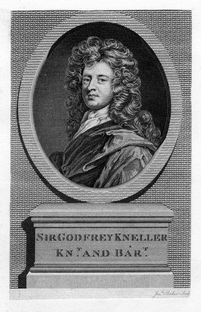 Sir Godfrey Kneller 1646-1723, porträttmålare, 1800-talet av Unbekannt