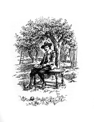 Sir Isaac Newton under äppelträdet, 1900-talet av Unbekannt