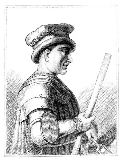 Sir John Hawkwood, engelsk legosoldat eller condottiere i 1300-talets Italien, 1819 av Unbekannt
