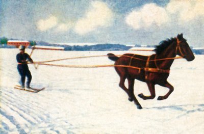 Skijöring i Sverige, c1928. av Unbekannt