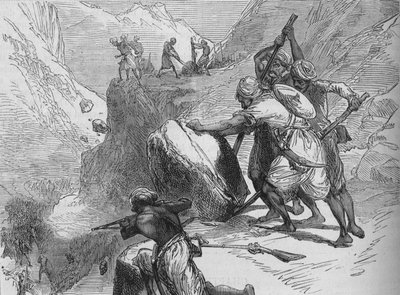 skärmytsling i ett bergspass, c1880 av Unbekannt