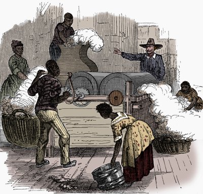 Slavarbete på en bomullsplantage i södra delstaterna i Amerika, 1860 av Unbekannt