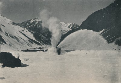 Snöplog i arbete bland Anderna, 1916 av Unbekannt