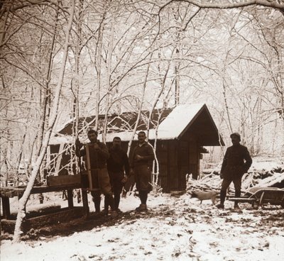 Soldater i snön, Foret de la Reine, Frankrike, c1914-c1918 av Unbekannt