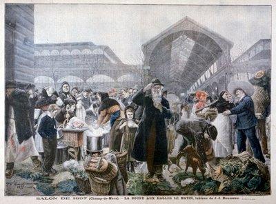 Soppställ på Les Halles-marknaden på morgonen, 1897 av Unbekannt