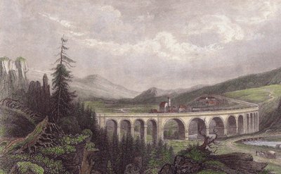 Södra järnvägen. Viaduct Payerbach, Semmering av Unbekannt