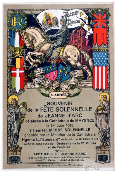 Souvenir av en festival för att hedra Jeanne d
