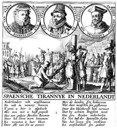 Spansk avrättning av hugenotter, c1565 av Unbekannt
