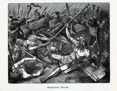 Spartacus död, 1882 av Unbekannt