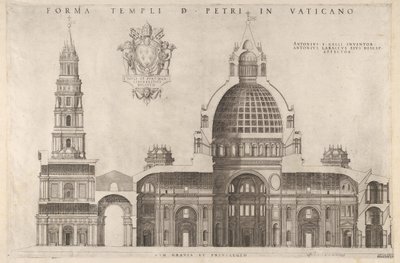 The Mirror of Roman Magnificence: Design för Basilica of St. Peter Peters i Vatikanen, 1514 av Unbekannt