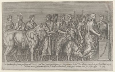 Mirror of Roman Magnificence: Sacrifice on the Campus Martius, 1500-talet., 1500-talet. av Unbekannt