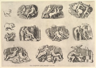 Spegel av romersk storhet: Ämnen efter antik..., utförd ca. 1550-77, tryckt efter 1577. av Unbekannt