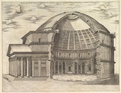 Pantheon, bortbruten för att visa interiören, 1553 av Unbekannt