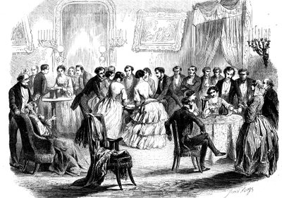 Spiritualistmöte i en salong i Paris, 1853 av Unbekannt