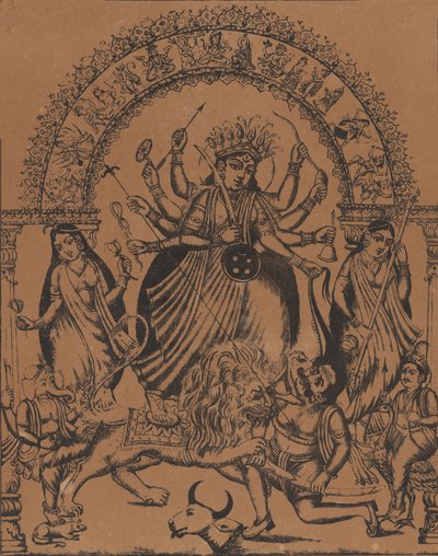 Sri Sri Durga, ca. 1875-80. av Unbekannt