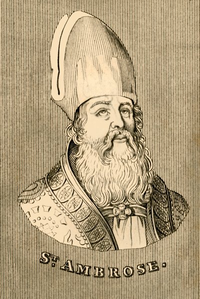 St. Ambrosius, c340-397, 1830. av Unbekannt