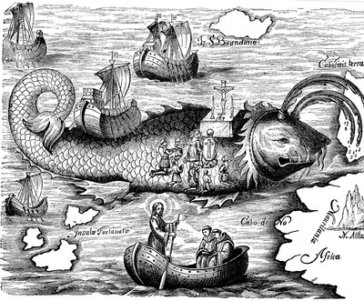 St Brandan Hown på sin 7-åriga resa för att hitta Isle of St Brandon of Land of Saints av Unbekannt