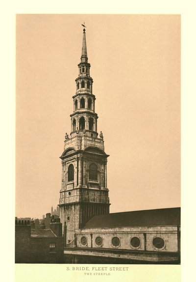 St Bride, Fleet Street, The Steeple, mitten av slutet av 1800-talet. av Unbekannt