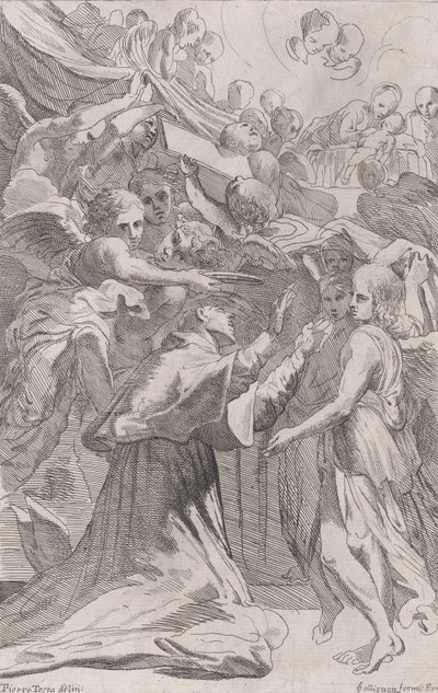 St. Carlo Borromeo omgiven av änglar, 1650-70. av Unbekannt
