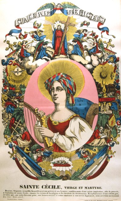 St Cecilia eller Cecile, legendarisk romersk martyr, 1800-talet av Unbekannt