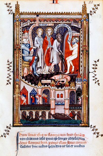 St Denis kastas in i ugnen, 1317 av Unbekannt