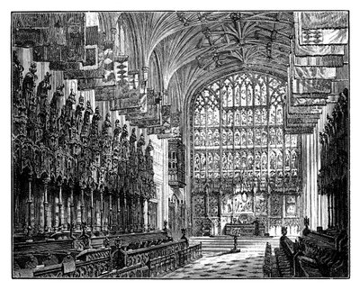 St Georges Chapel, Windsor, Visar Royal Gallery & Altar av Unbekannt